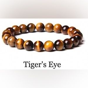 ❤️❤️ 2/$20 Tiger’s Eye Semi-Precious Gemstones Energy Power Stretch Bracelet